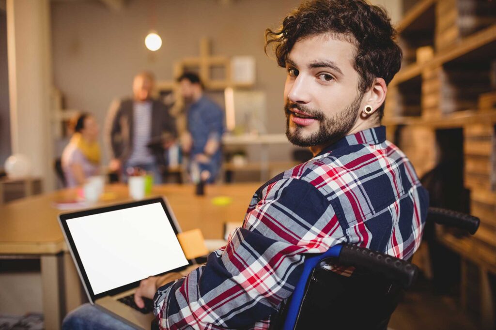 student at computer